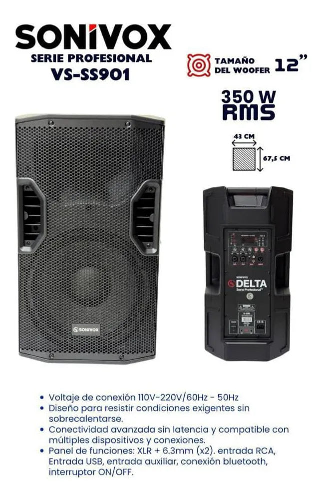 Corneta Profesional Amplificada Sonivox Delta 12 Pulgadas